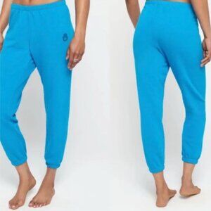 Spiritual Gangster Hamsa Luna Sweatpants Blue Size Small NWT